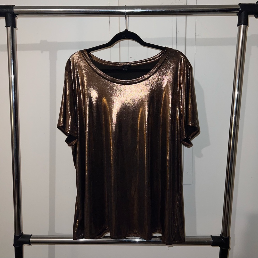Torrid Size 3 Bronze Liquid Shine Top